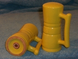 Frankoma ringed shakers glazed autumn yellow